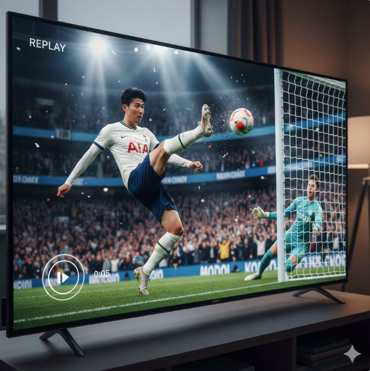 축구 경기 다시보기 화면. 손흥민 골 슬로우모션 캡처