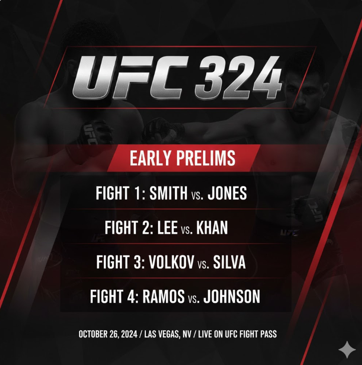 UFC 324 파이트 카드 그래픽