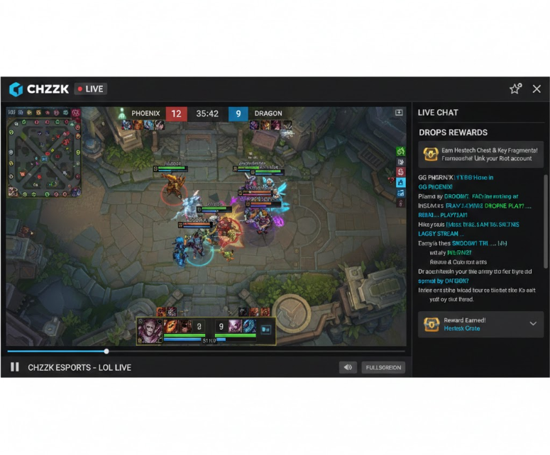 치지직 LOL 중계 화면 캡처.