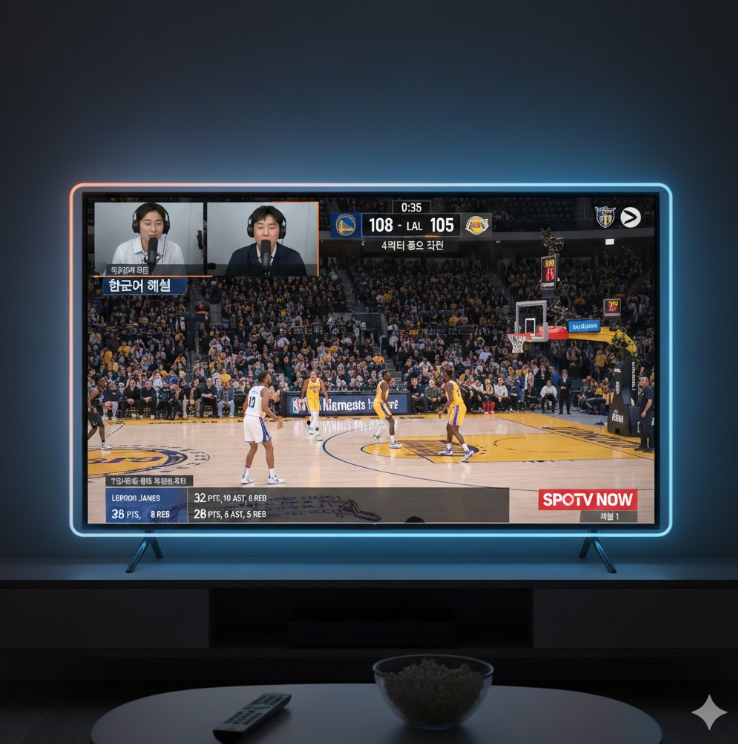 SPOTV NOW NBA 중계 화면