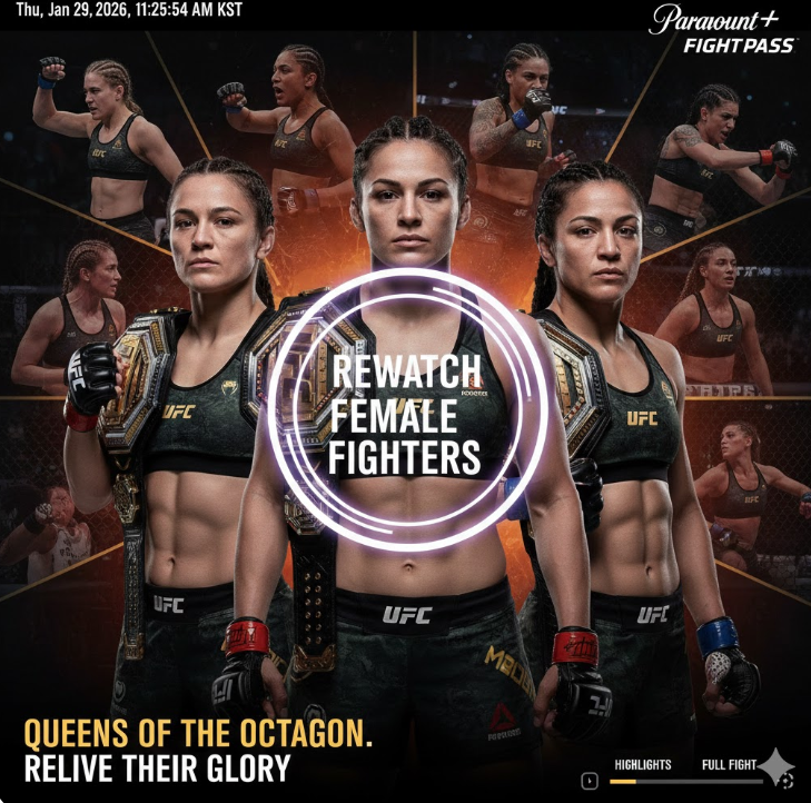 또한 신예 파이터들의 활약을 담은 프릴림(Prelims)부터 여성 챔피언들의 명경기까지 고화질 아카이브로 폭넓게 제공됩니다.