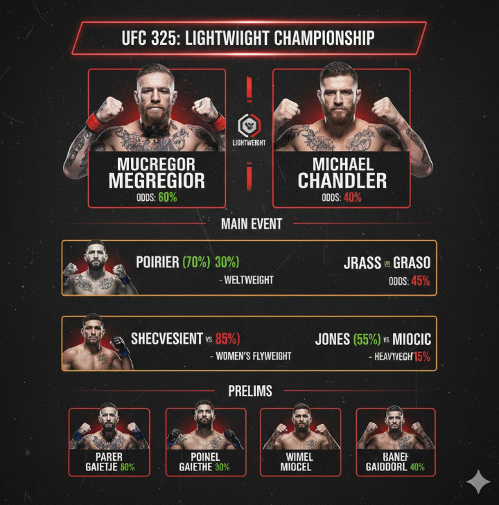 메인 이벤트: 알렉산더 볼카노프스키와 디에고 로페스의 페더급 타이틀전이 대회의 대미를 장식했습니다. 볼카노프스키는 5라운드 종료 후 만장일치 판정승을 거두며 성공적으로 타이틀을 방어했습니다.
