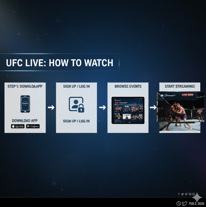 시청 방법 안내: 인포그래픽은 앱 다운로드부터 로그인, 경기 탐색 후 스트리밍까지의 과정을 직관적인 단계별로 설명하여 초보 팬들도 쉽게 접근할 수 있도록 돕습니다.