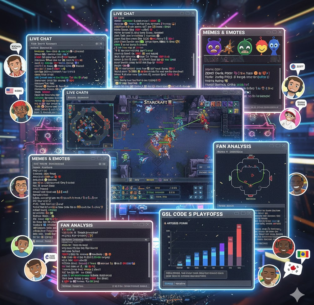 GSL 생중계 팬 커뮤니티 콜라주 이미지