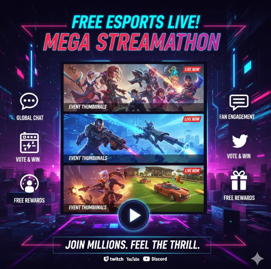 무료 e스포츠 중계 마케팅 포스터 스타일 이미지