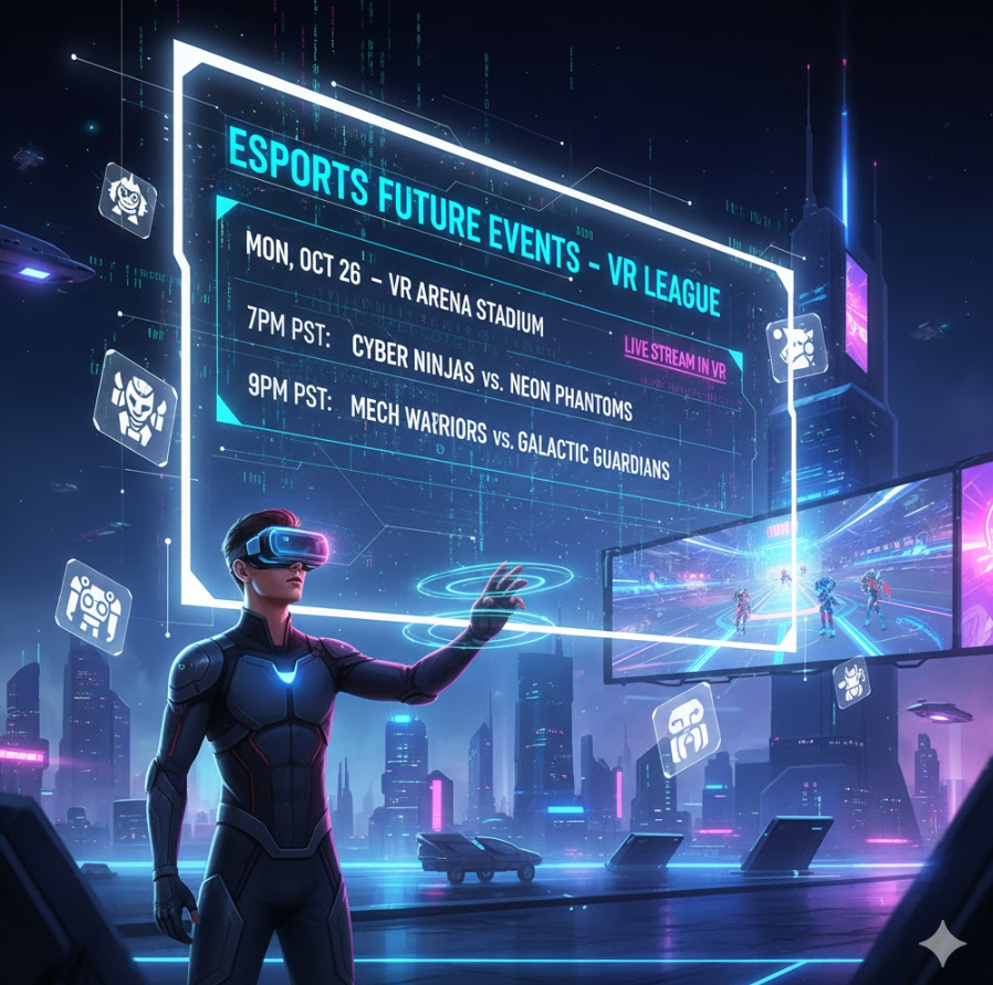  e스포츠 경기 일정 미래 일러스트,